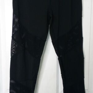 Sleek Black Mesh Leggings